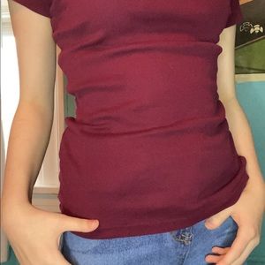 Maroon colored tee from J. Crew size s